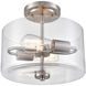 Verlana 2 Light 11 inch Brushed Nickel Indoor Semi-Flush Ceiling Light